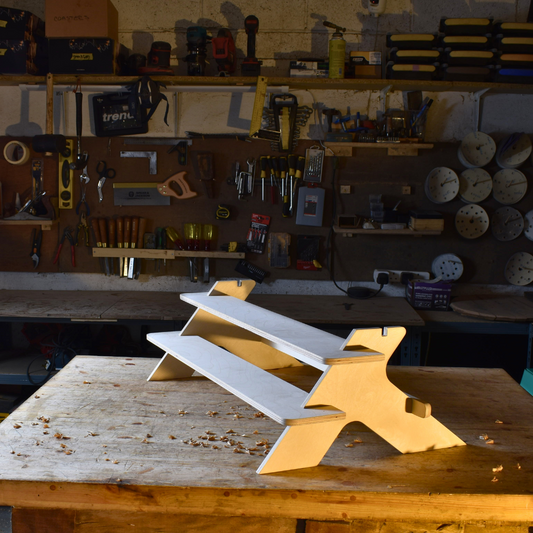 Panther 2-Shelf Wooden Product Stand (80cm Wide)