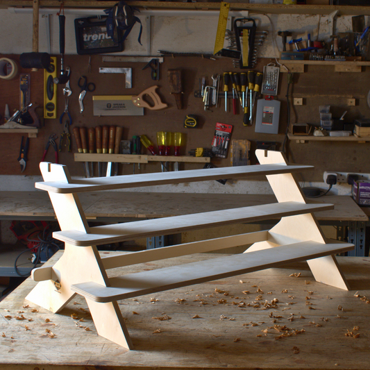 Panther 3-Shelf Wooden Product Stand (80cm Wide)