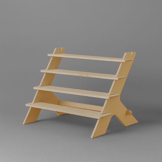 Panther 4-Shelf Wooden Product Stand (80cm Wide)