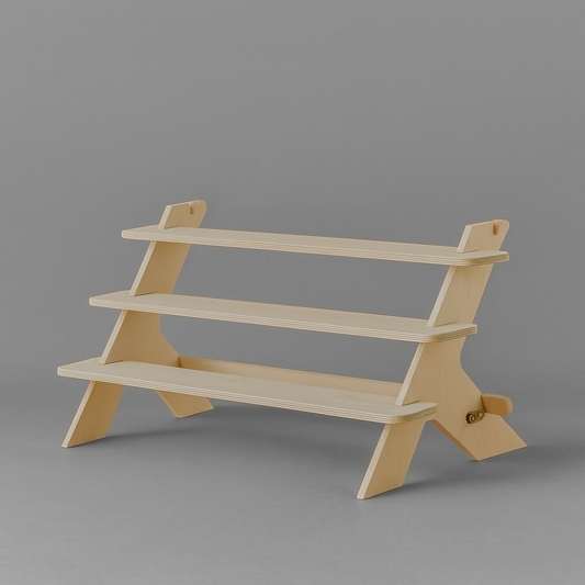 Panther 3-Shelf Wooden Product Stand (80cm Wide)
