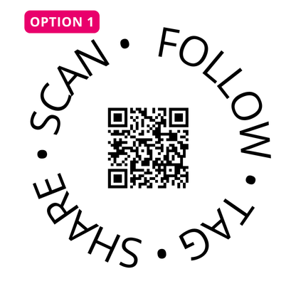 Tabletop QR Code Sign + Stand - 25cm