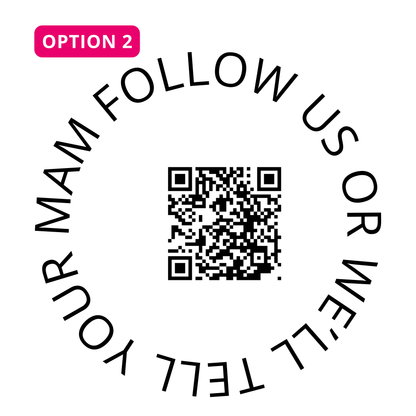 Tabletop QR Code Sign + Stand - 25cm