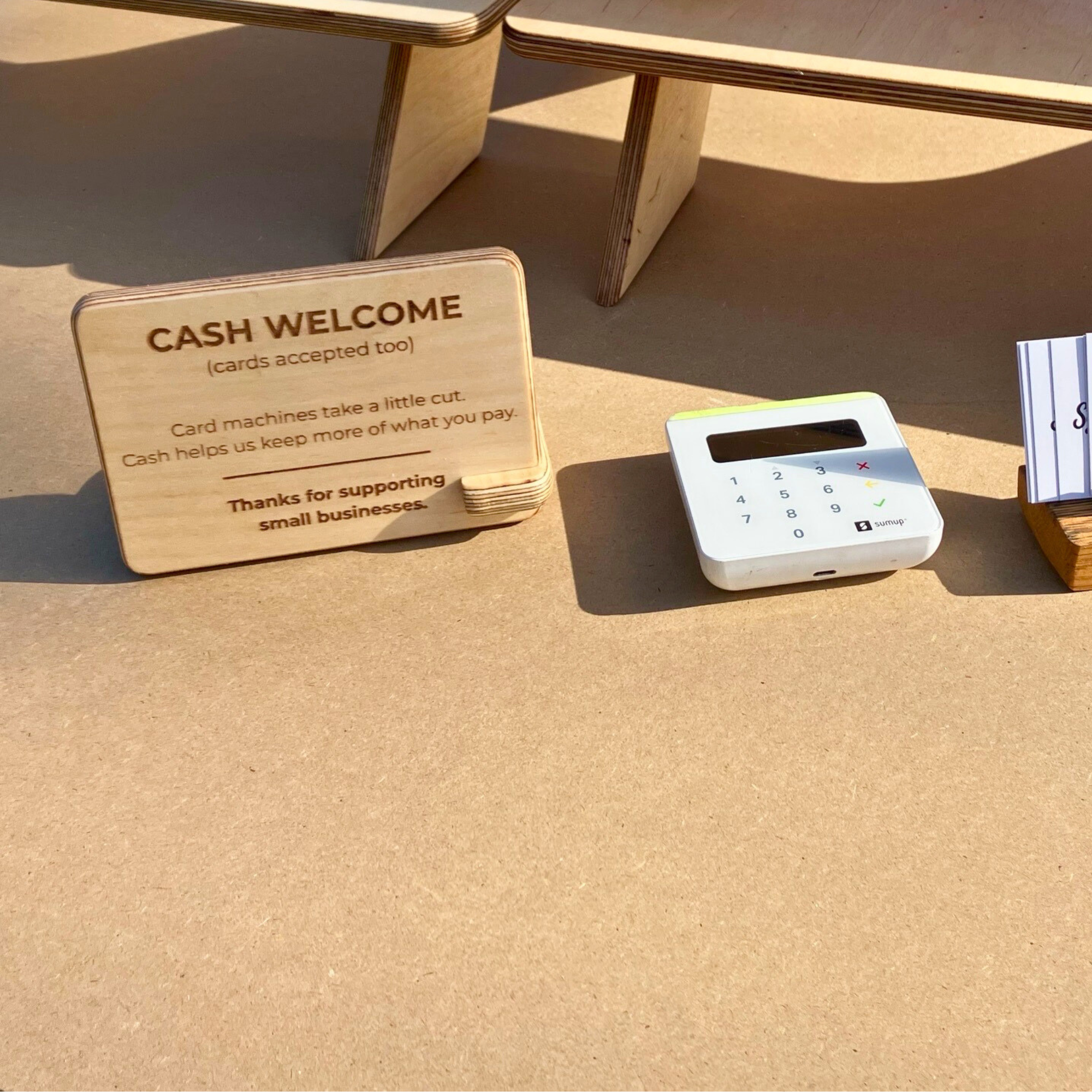 Cash Welcome Sign (15x10cm