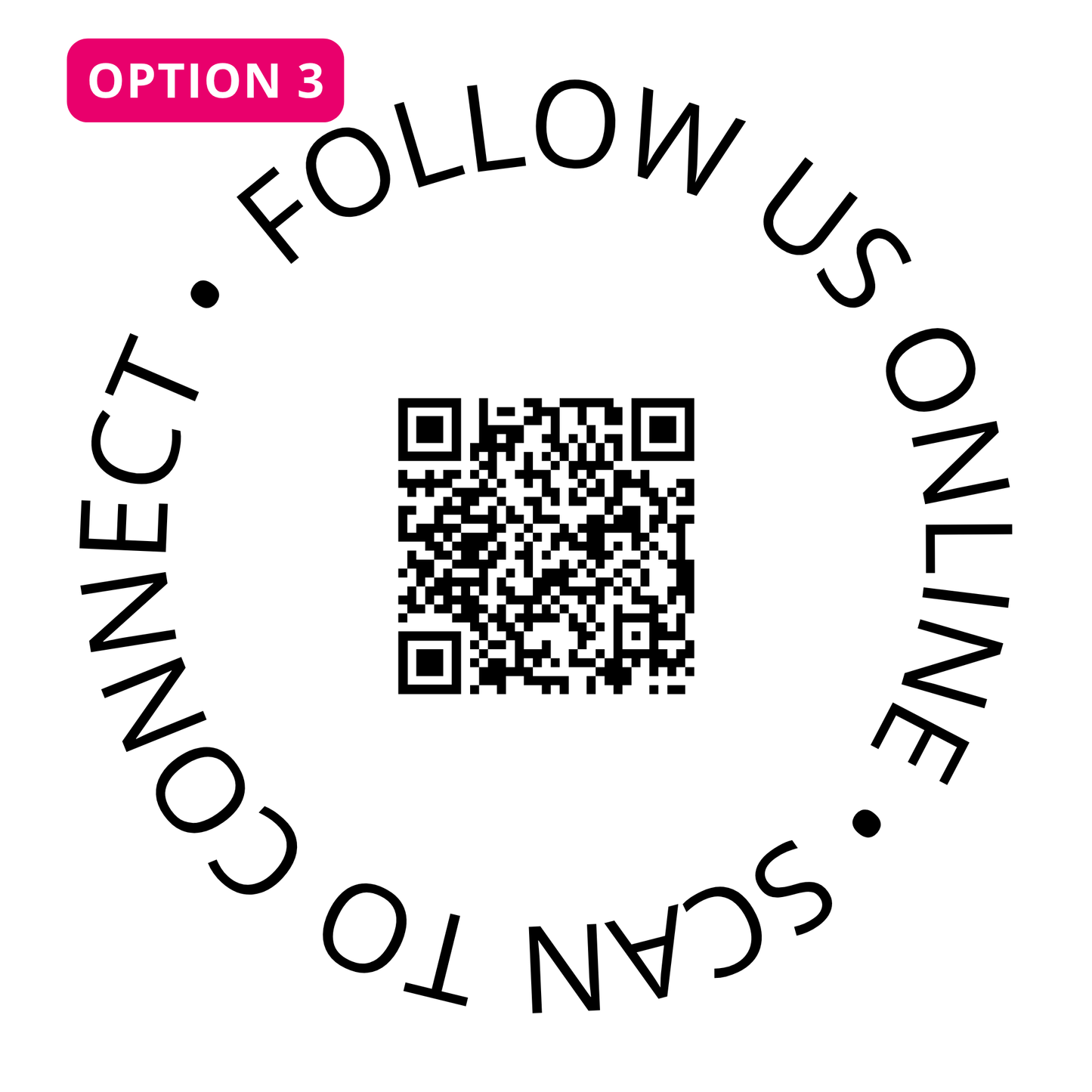 Tabletop QR Code Sign + Stand - 25cm