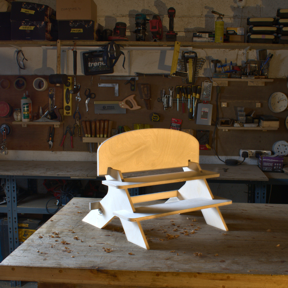 Falcon 2-Shelf Wooden Product Stand (50cm Wide)