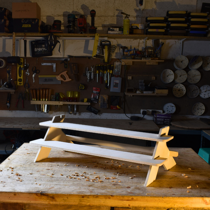 Panther 2-Shelf Wooden Product Stand (80cm Wide)