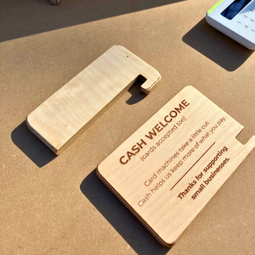 Cash Welcome Sign (15x10cm