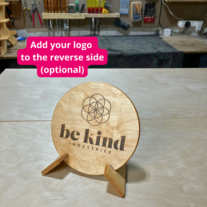 Tabletop QR Code Sign + Stand - 25cm
