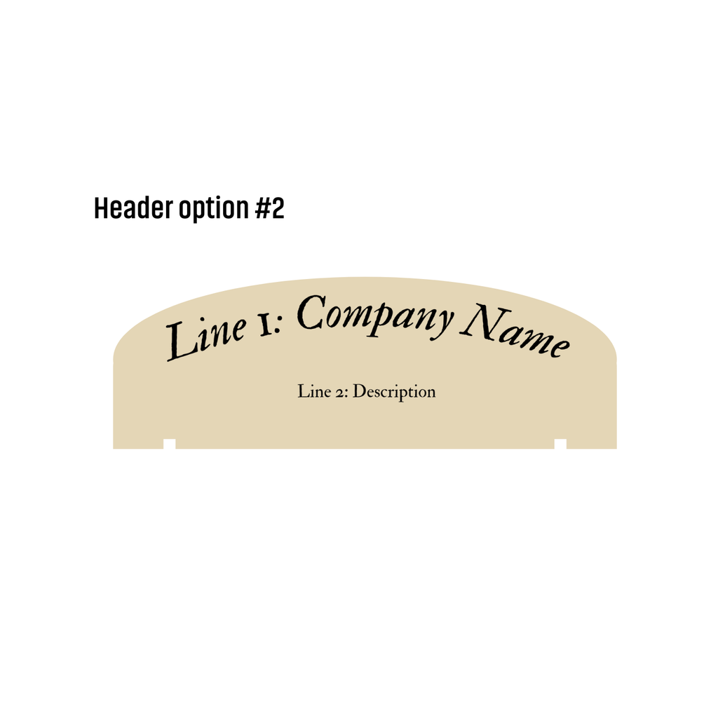 Nameplate with customizable text on a white background