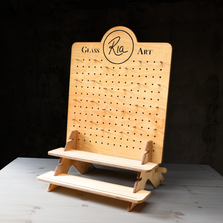 Branded Peg Board Display Stand with Shelves